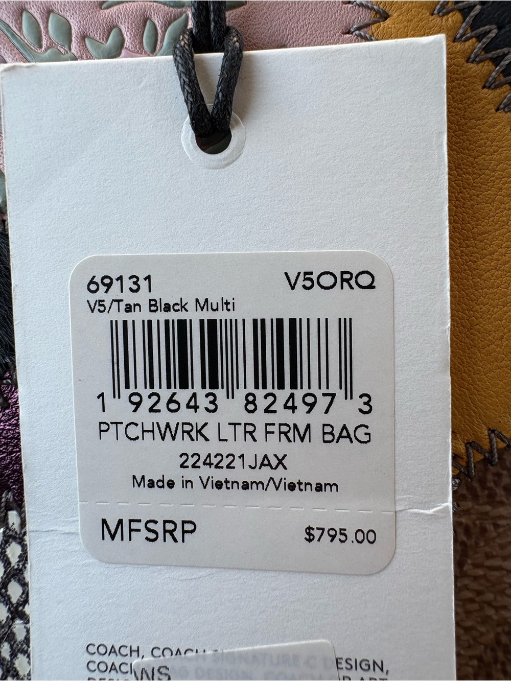 Coach Multicolor Patchwork Satchel - Brown, Black, Blue, Yellow, Pink - Picture 11 of 11